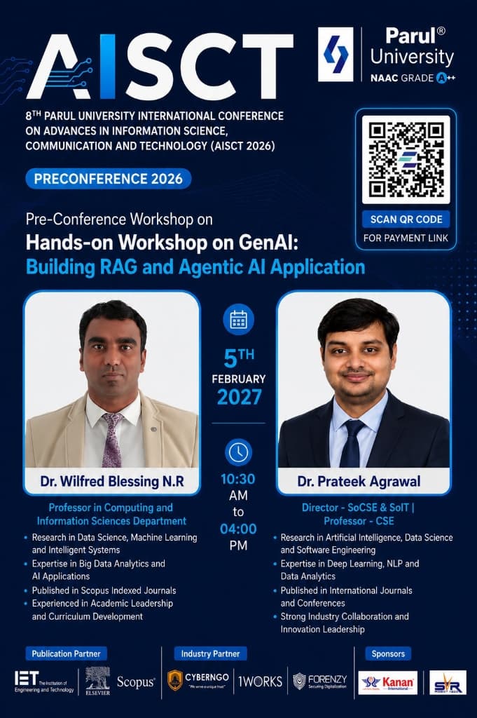 Pre-Conference Workshop on Hands-on Workshop on GenAI: Building RAG and Agentic AI Application